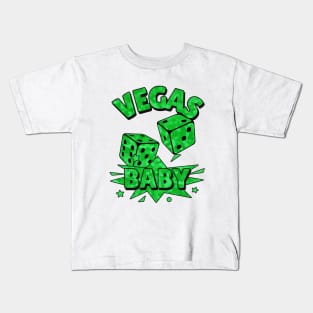 LAS Vegas Baby Roll The Dice Green Kids T-Shirt